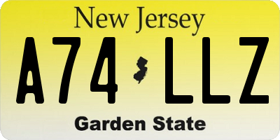 NJ license plate A74LLZ