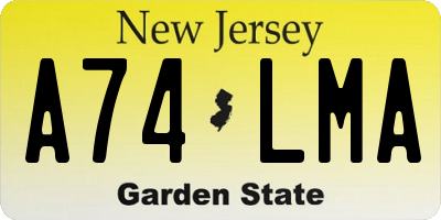 NJ license plate A74LMA