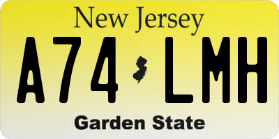 NJ license plate A74LMH