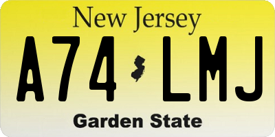 NJ license plate A74LMJ