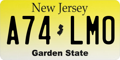 NJ license plate A74LMO
