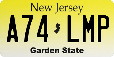 NJ license plate A74LMP