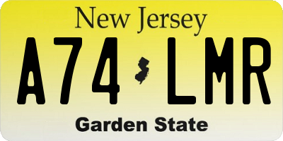 NJ license plate A74LMR