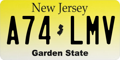 NJ license plate A74LMV