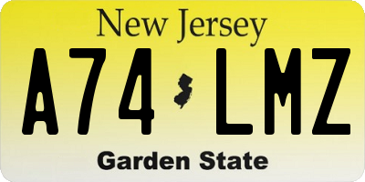 NJ license plate A74LMZ