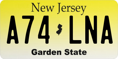 NJ license plate A74LNA