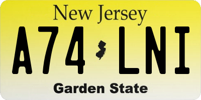 NJ license plate A74LNI