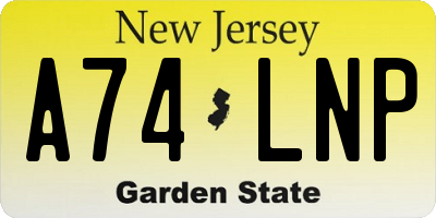 NJ license plate A74LNP