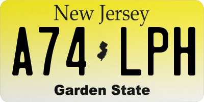 NJ license plate A74LPH