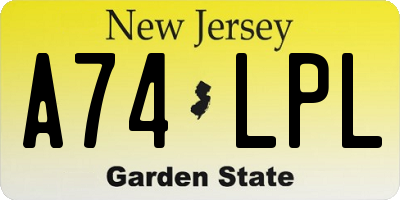 NJ license plate A74LPL