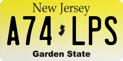 NJ license plate A74LPS