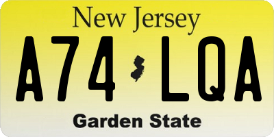 NJ license plate A74LQA