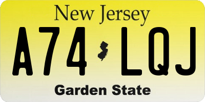 NJ license plate A74LQJ