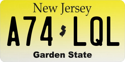 NJ license plate A74LQL
