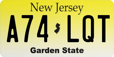 NJ license plate A74LQT