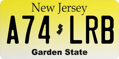NJ license plate A74LRB