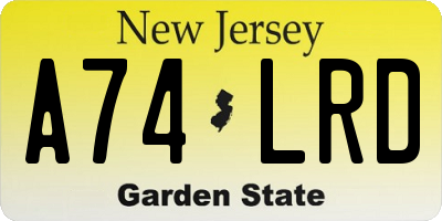 NJ license plate A74LRD