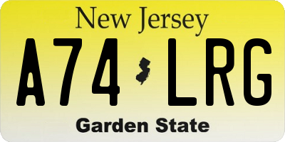 NJ license plate A74LRG
