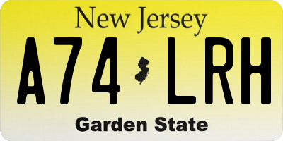 NJ license plate A74LRH