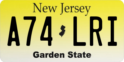 NJ license plate A74LRI