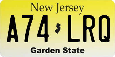 NJ license plate A74LRQ