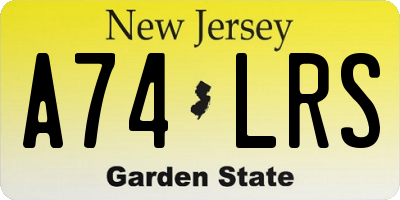 NJ license plate A74LRS
