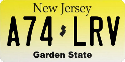 NJ license plate A74LRV