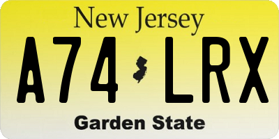 NJ license plate A74LRX