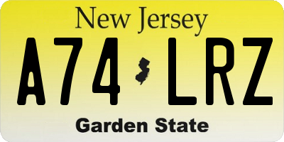 NJ license plate A74LRZ