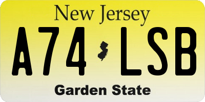 NJ license plate A74LSB