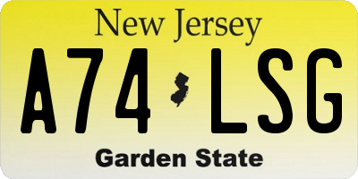 NJ license plate A74LSG