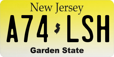 NJ license plate A74LSH