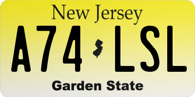 NJ license plate A74LSL