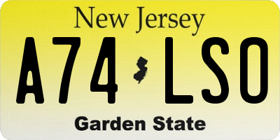 NJ license plate A74LSO