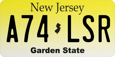 NJ license plate A74LSR