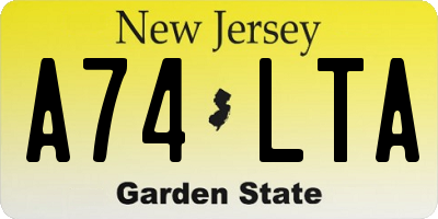NJ license plate A74LTA