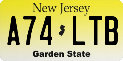 NJ license plate A74LTB
