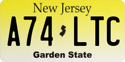 NJ license plate A74LTC