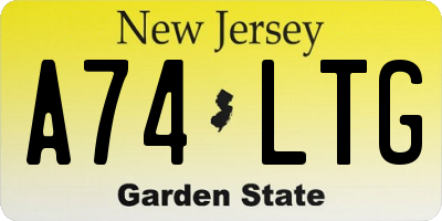 NJ license plate A74LTG