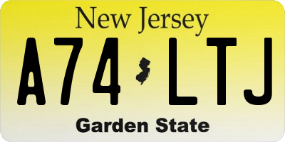 NJ license plate A74LTJ