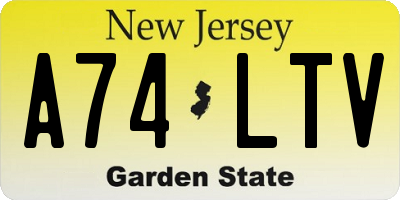 NJ license plate A74LTV