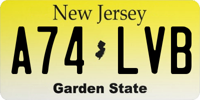 NJ license plate A74LVB