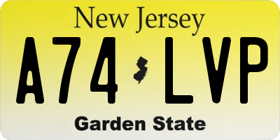 NJ license plate A74LVP