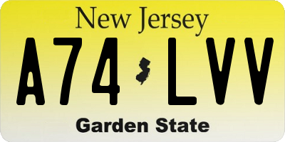 NJ license plate A74LVV