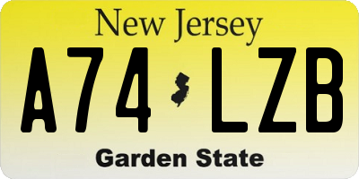 NJ license plate A74LZB