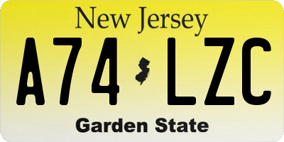 NJ license plate A74LZC