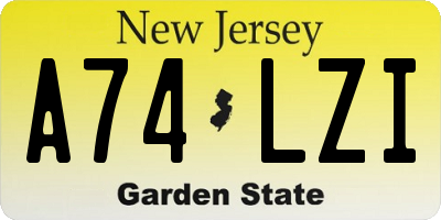 NJ license plate A74LZI