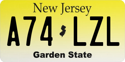 NJ license plate A74LZL