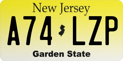 NJ license plate A74LZP