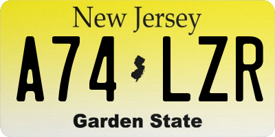 NJ license plate A74LZR